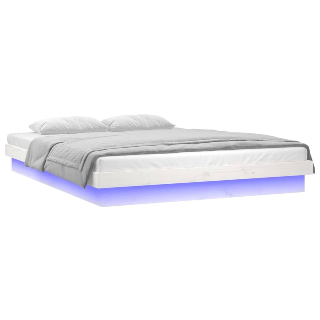 vidaXL Bedframe Hout Wit met LED - 68% Korting - 140x190 cm