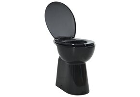 vidaXL Verhoogd Toilet Zwart (7cm) - Randloos & Soft-close - 42% Korting!