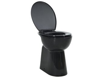 vidaXL Verhoogd Toilet Zwart (7cm) - Randloos & Soft-close - 42% Korting!