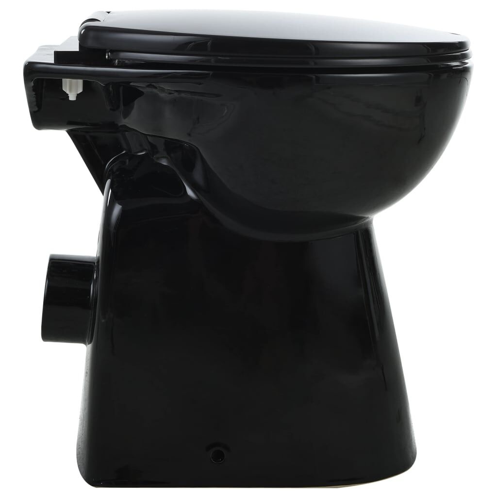 vidaXL Verhoogd Toilet Zwart (7cm) - Randloos & Soft-close - 42% Korting!