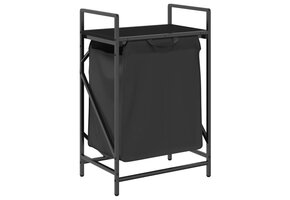 vidaXL Wasmand Zwart Eiken | 1 Vak met Plank | 59% Korting