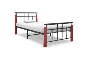 vidaXL Bedframe Metaal & Eiken 90x200 cm - 64% Korting!