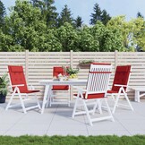 vidaXL Stoelkussens Hoge Rug Oxford Rood - 4 stuks - 55% Korting