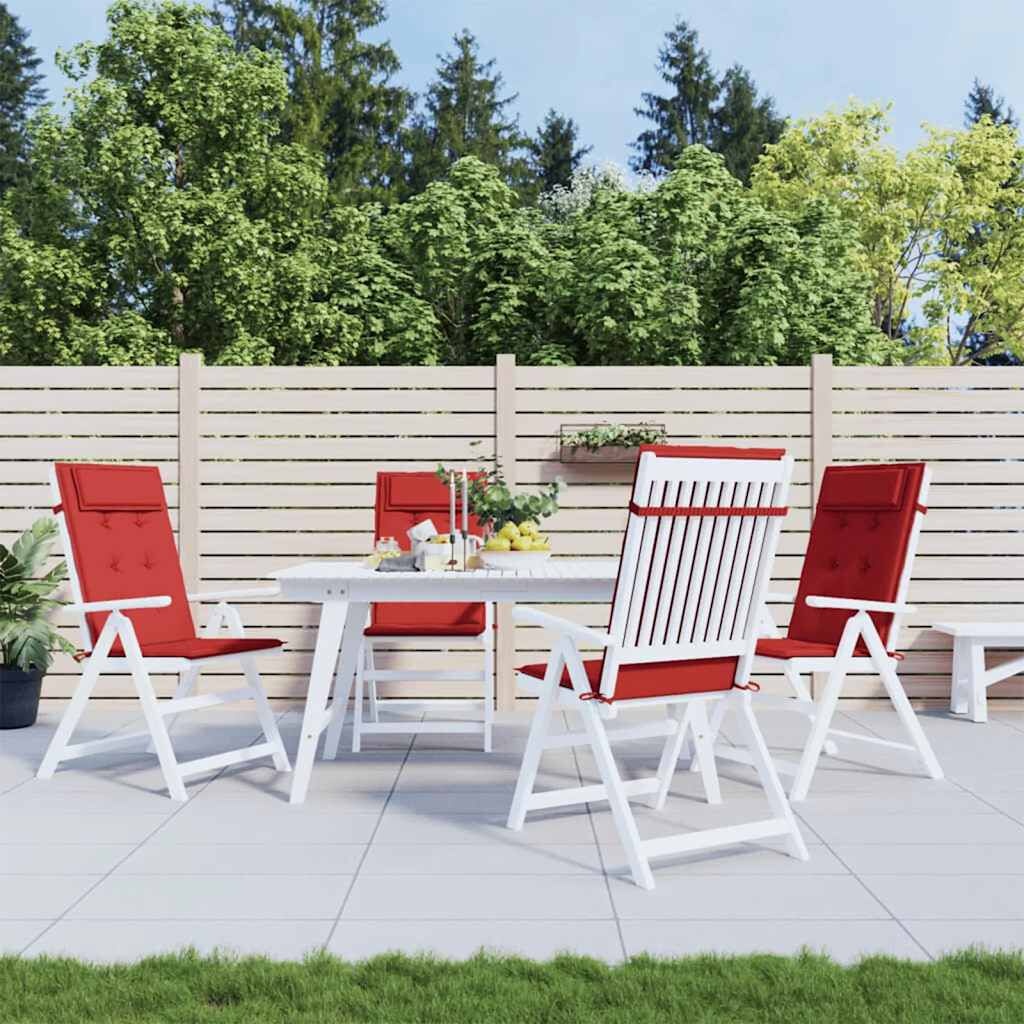 vidaXL Stoelkussens Hoge Rug Oxford Rood - 4 stuks - 55% Korting