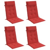 vidaXL Stoelkussens Hoge Rug Oxford Rood - 4 stuks - 55% Korting