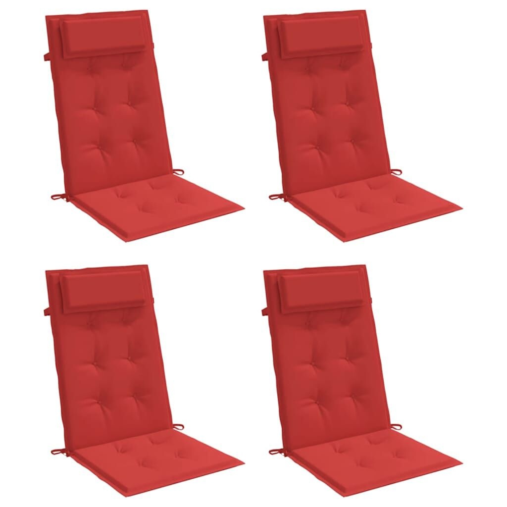 vidaXL Stoelkussens Hoge Rug Oxford Rood - 4 stuks - 55% Korting