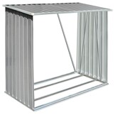 vidaXL Haardhoutschuur - 60% Korting! 163x83x154 cm Gegalvaniseerd Staal Grijs