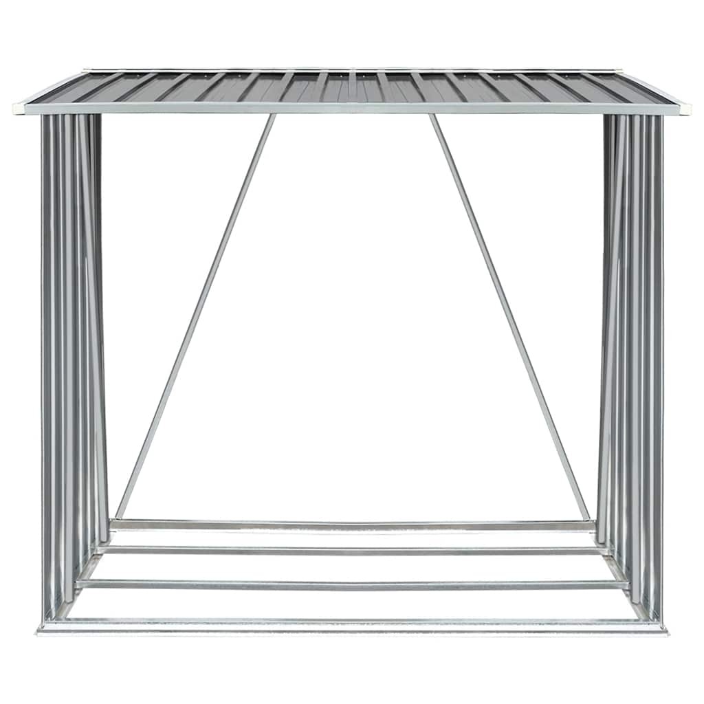 vidaXL Haardhoutschuur - 60% Korting! 163x83x154 cm Gegalvaniseerd Staal Grijs
