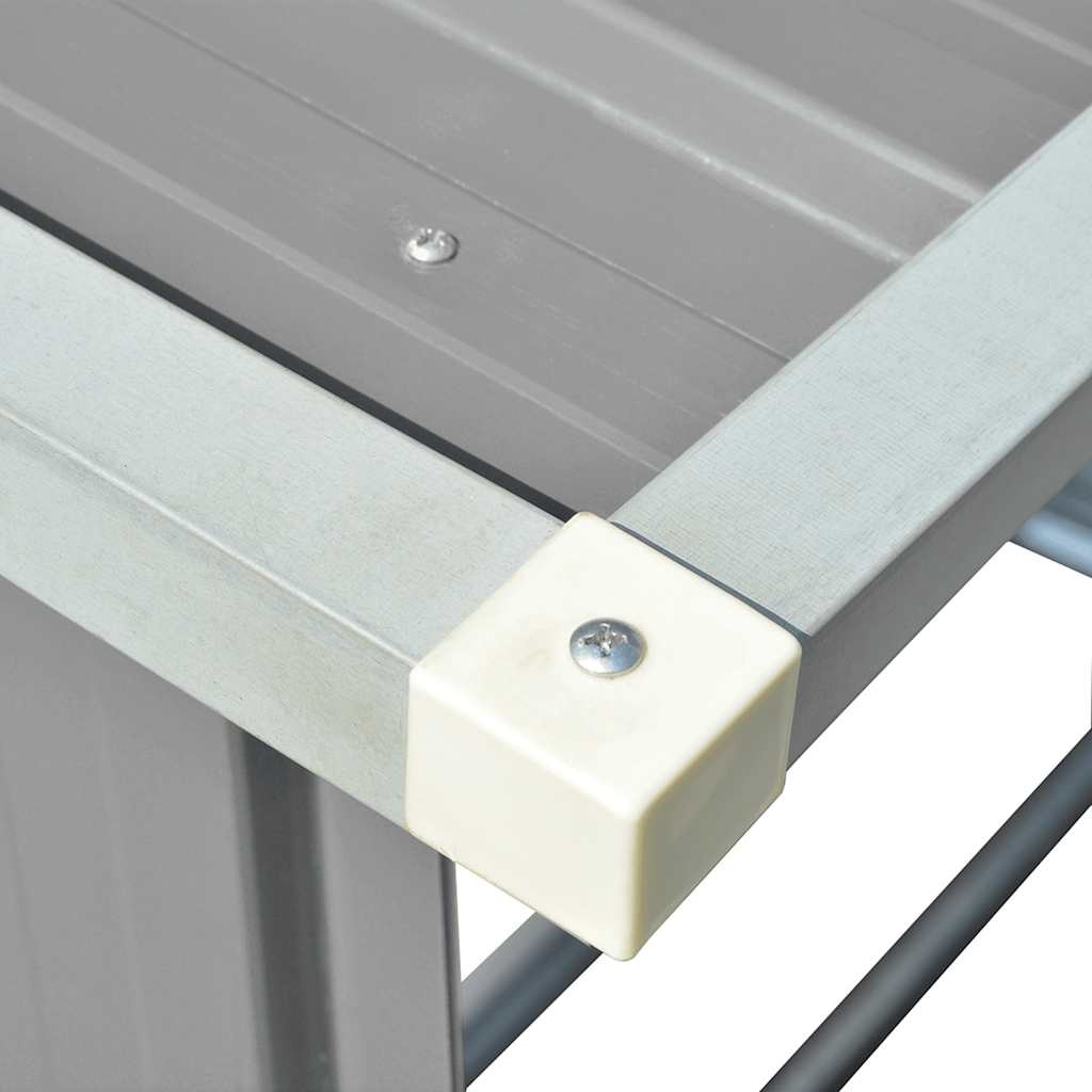 vidaXL Haardhoutschuur - 60% Korting! 163x83x154 cm Gegalvaniseerd Staal Grijs