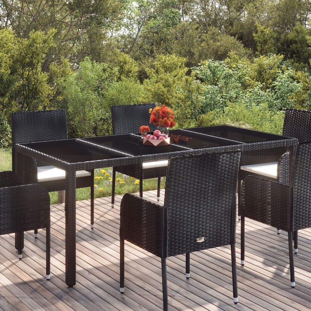 vidaXL Tuintafel Poly Rattan Zwart - Nu met 35% korting!