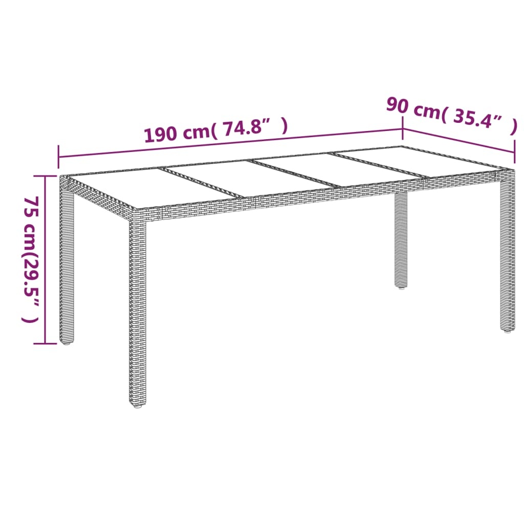 vidaXL Tuintafel Poly Rattan Zwart - Nu met 35% korting!