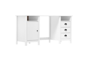 vidaXL Bureau Hill Grenenhout Wit - 150x50x74 cm - Nu 35% Korting!