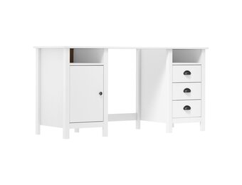 vidaXL Bureau Hill Grenenhout Wit - 150x50x74 cm - Nu 35% Korting!