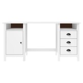 vidaXL Bureau Hill Grenenhout Wit - 150x50x74 cm - Nu 35% Korting!