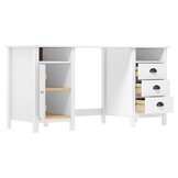 vidaXL Bureau Hill Grenenhout Wit - 150x50x74 cm - Nu 35% Korting!