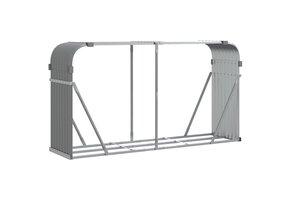 vidaXL Haardhoutopslag 180x45x100cm Staal Lichtgrijs - 55% Korting!