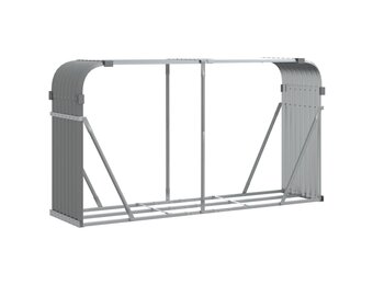 vidaXL Haardhoutopslag 180x45x100cm Staal Lichtgrijs - 55% Korting!