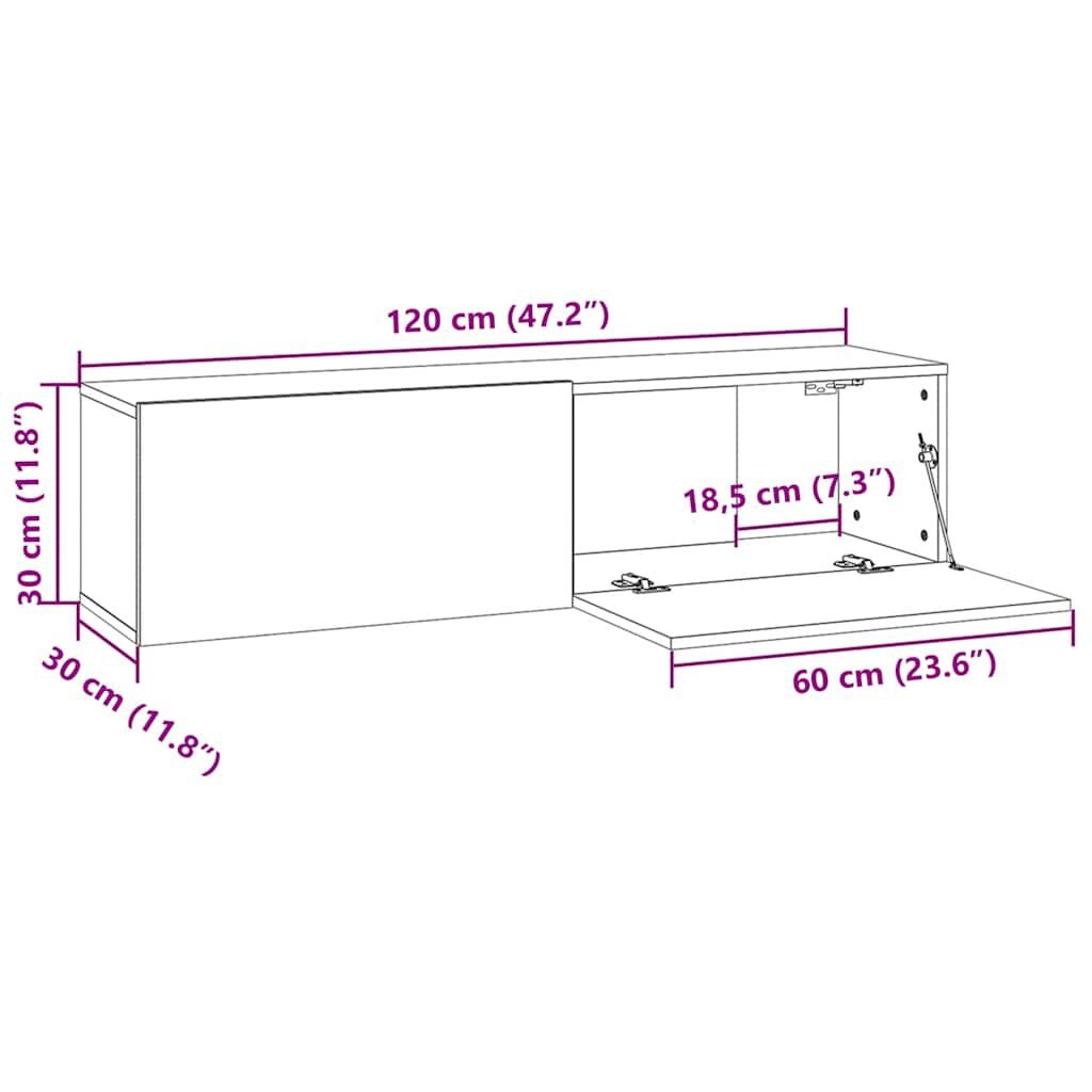 vidaXL TV-meubel Hoogglans Wit 120x30x30 cm - 55% Korting!