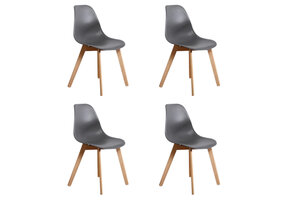 Eetkamerstoelen KITO - set van 4 eettafel stoelen - grijs