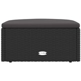 vidaXL Voetensteun Poly Rattan Zwart - 35% Korting