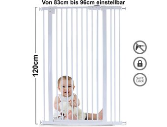 Traphek 83-96cm - verstelbaar 120cm hoog - wit metaal