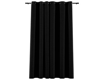 vidaXL Gordijn Linnen-Look Verduisterend Zwart (290x245 cm) - 60% Korting!
