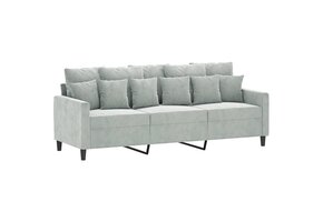 vidaXL 3-zitsbank 180cm Fluweel Lichtgrijs | 35% Korting!