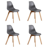 Eetkamerstoelen KITO - Set van 4 grijs - Met 35% korting!