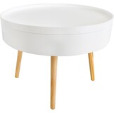 Houten Salontafel met Opbergruimte - Wit - 60% Korting