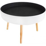 Houten Salontafel met Opbergruimte - Wit - 60% Korting