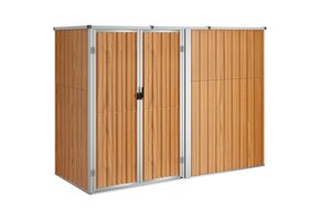 vidaXL Tuinschuur 225x89x161cm Staal Bruin - 60% Korting!