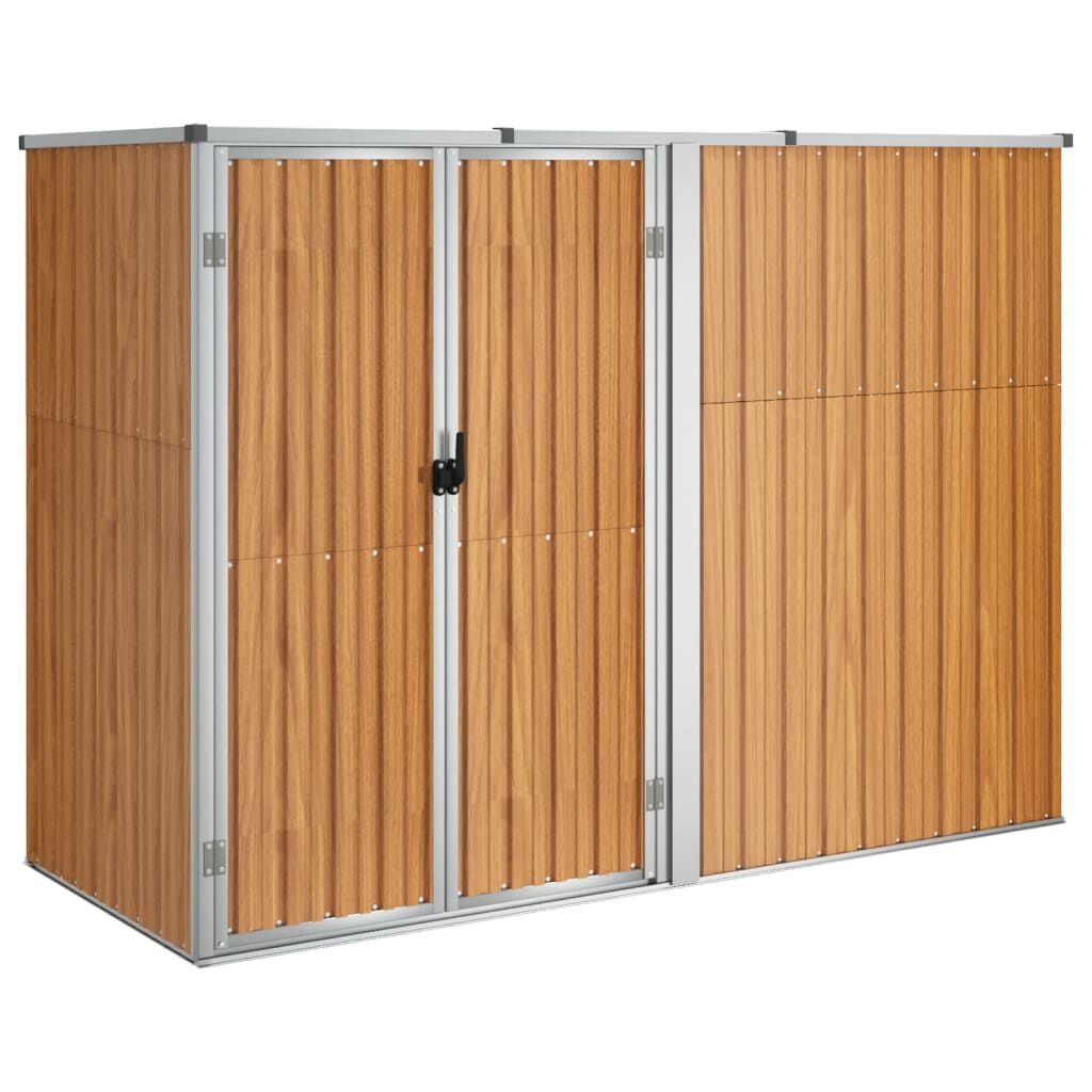vidaXL Tuinschuur 225x89x161cm Staal Bruin - 60% Korting!