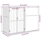 vidaXL Tuinschuur 225x89x161cm Staal Bruin - 60% Korting!