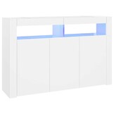 vidaXL Dressoir met LED, 115,5x30x75 cm Wit - 30% Korting
