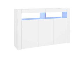 vidaXL Dressoir met LED, 115,5x30x75 cm Wit - 30% Korting