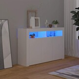 vidaXL Dressoir met LED, 115,5x30x75 cm Wit - 30% Korting