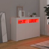 vidaXL Dressoir met LED, 115,5x30x75 cm Wit - 30% Korting