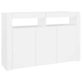 vidaXL Dressoir met LED, 115,5x30x75 cm Wit - 30% Korting
