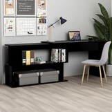 vidaXL Hoekbureau 200x50x76 cm bewerkt hout zwart - Nu met 30% korting!