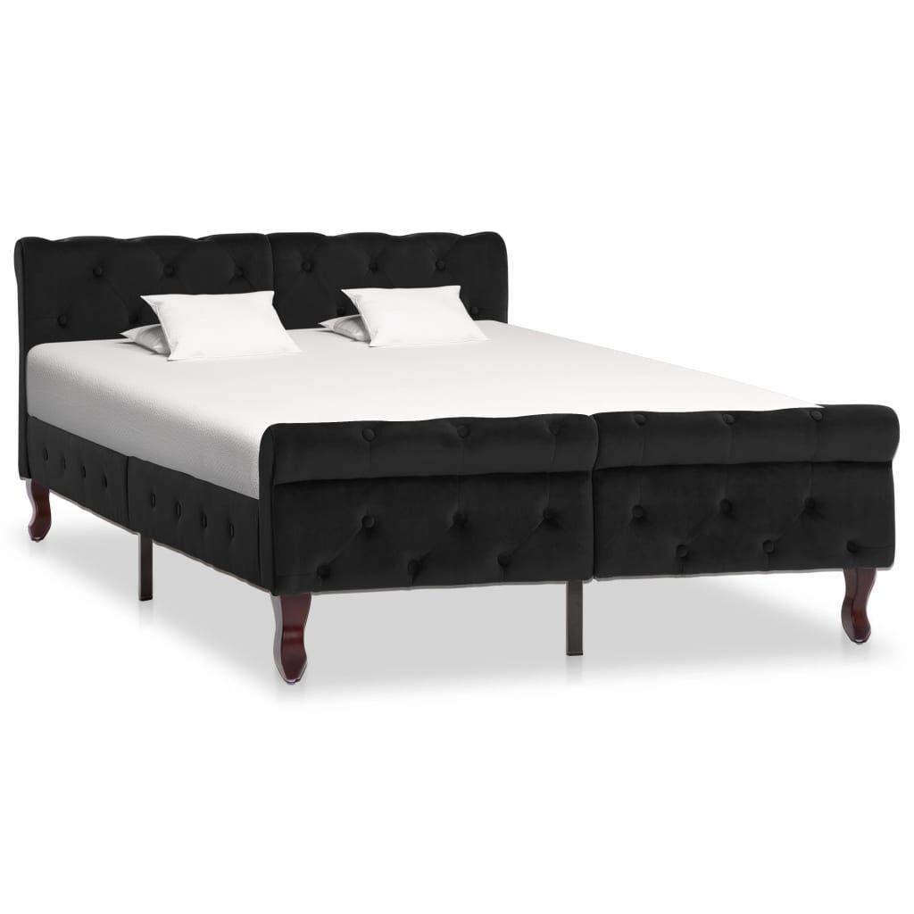 vidaXL Bedframe Fluweel Zwart 120x200 cm - Nu met 40% Korting!