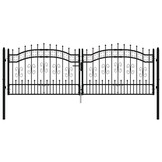 vidaXL Poort Zwart - 60% Korting! - 305x151 cm Staal