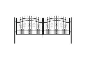 vidaXL Poort Zwart - 60% Korting! - 305x151 cm Staal