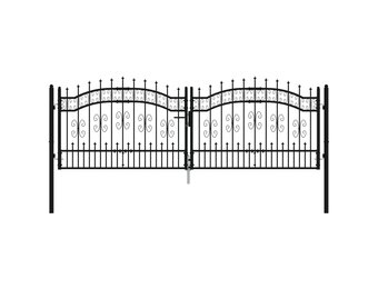 vidaXL Poort Zwart - 60% Korting! - 305x151 cm Staal