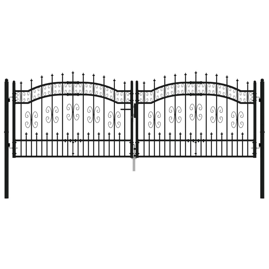 vidaXL Poort Zwart - 60% Korting! - 305x151 cm Staal