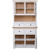 vidaXL Hoge Kast Panama - 35% Korting! Massief Grenenhout Wit (93x40.5x180 cm)