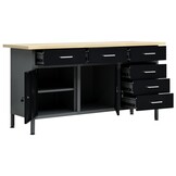 vidaXL Werkbank 160x60x85 cm staal zwart - 35% Korting!