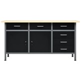 vidaXL Werkbank 160x60x85 cm staal zwart - 35% Korting!