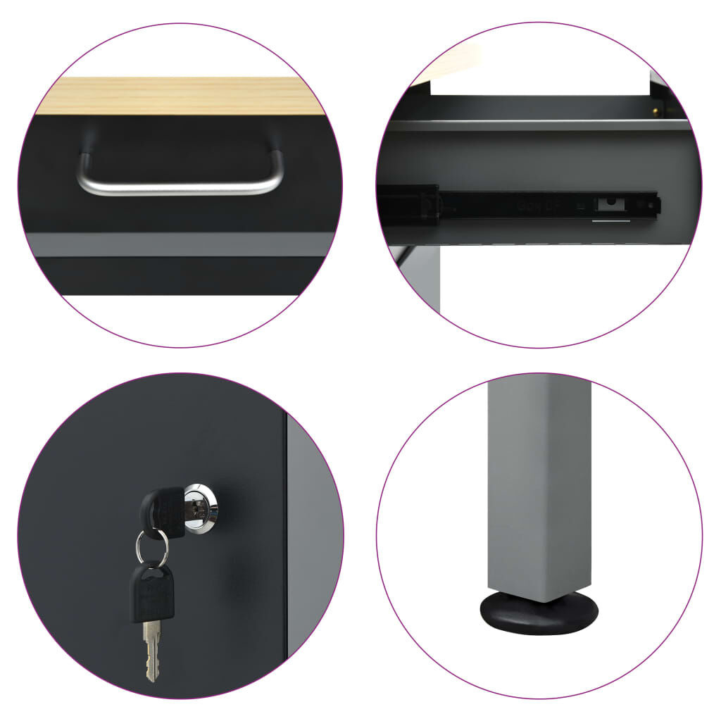 vidaXL Werkbank 160x60x85 cm staal zwart - 35% Korting!