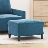 vidaXL Voetenbank Blauw Fluweel - 70% Korting