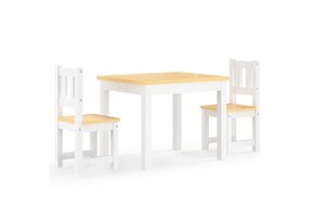 vidaXL Kindertafel & Stoelenset MDF Wit/Grijs | 35% Korting